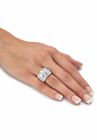 Platinum over Sterling Silver Round Ring Cubic Zirconia (9 cttw TDW), , alternate image number null