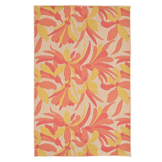 Zaria Flower Rug 4'10"W x 7'6"L , CORAL Zaria Flower Rug 4'10"W x 7'6"L , CORAL