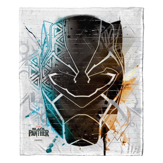 Ent 575 Marvel Black Panther- Villains Beware Silk Touch Throw Blanket, MULTI, hi-res image number null