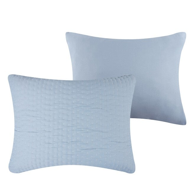 Homestead Rustic Farmhouse Matelassé Coverlet Set, SKY BLUE, alternate image number 4