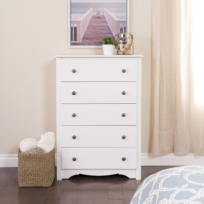 Monterey 5-Drawer Chest, WHITE, hi-res image number null