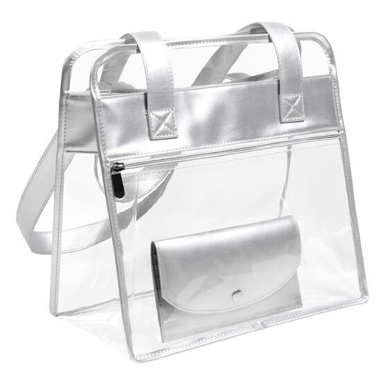 Tote Bag With Wallet, Clear/Red, , alternate image number null
