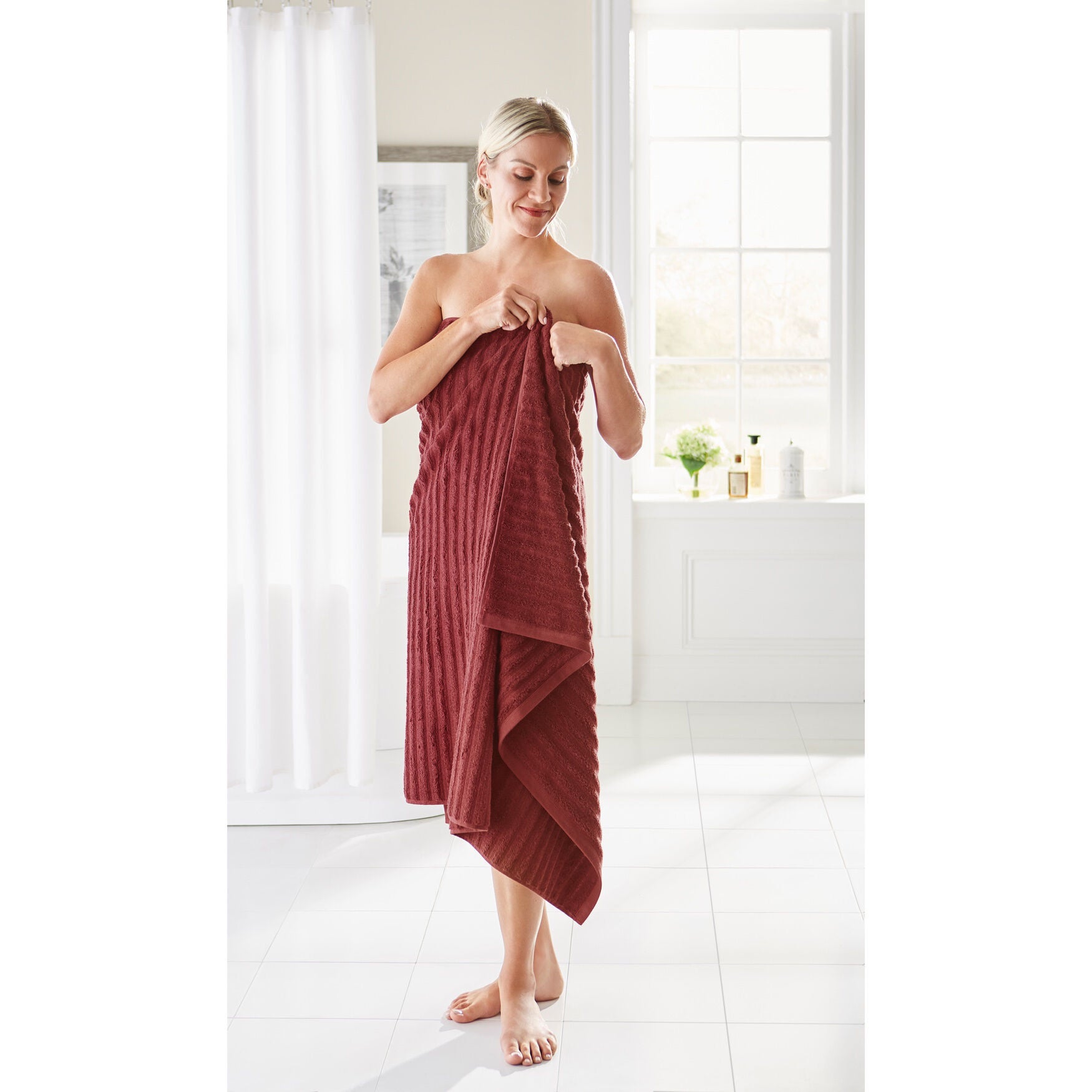 35 x 70 Oversized Bath Sheet - Ribbed Towel Collection