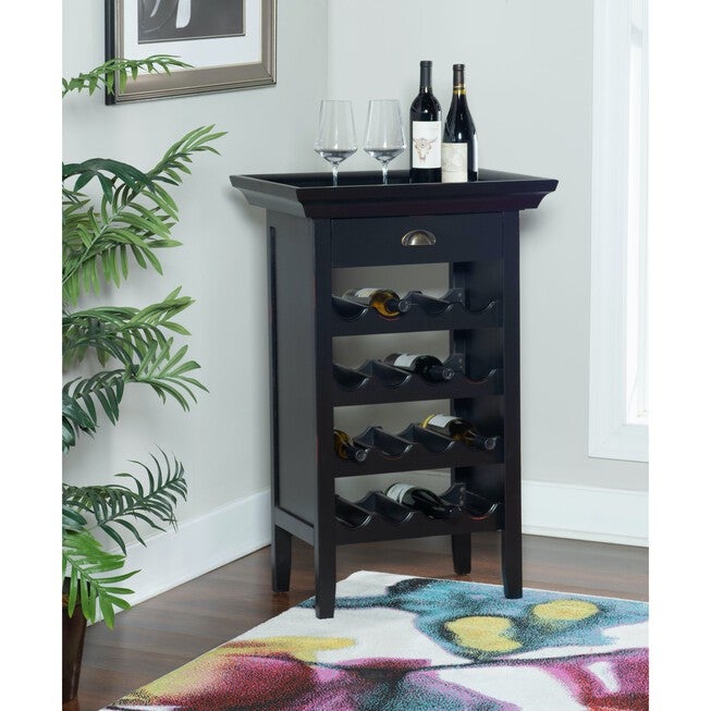 Black with "Merlot" Rub through Wine Cabinet, , alternate image number 9