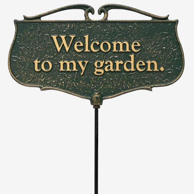 Welcome To My Garden - Garden Sign, GREEN, hi-res image number 0