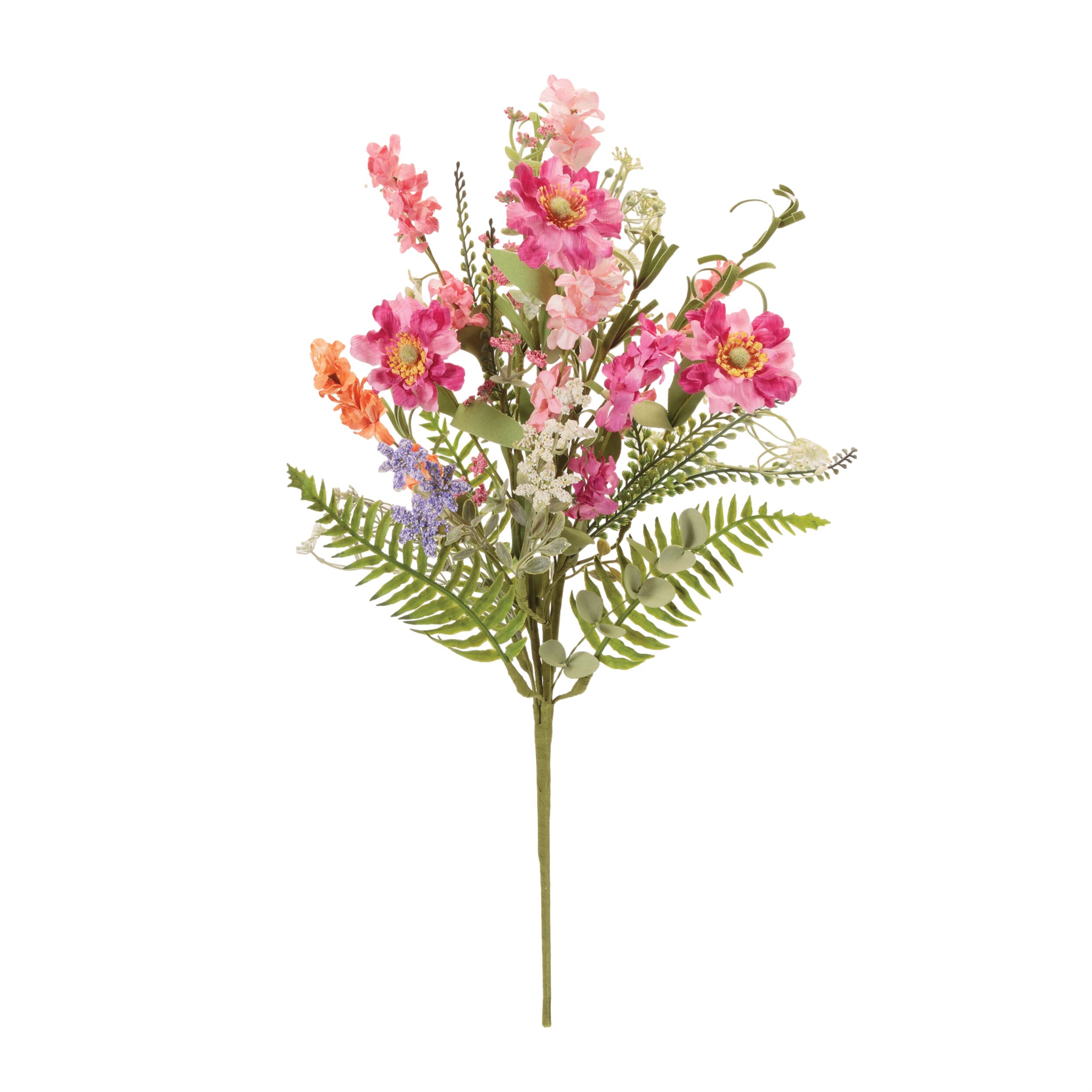 Mixed Daisy Floral Bush Set of 2, PINK GREEN, alternate image number 2