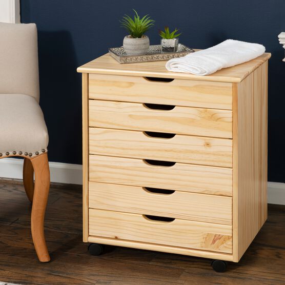 Croghan Six Drawer Wide Rolling Storage Cart, , alternate image number null