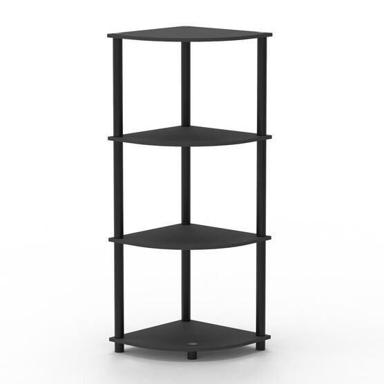 Home Basics 4 Tier Corner Shelf, GREY, hi-res image number null