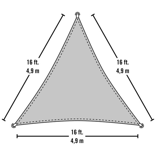 Shade Sail Triangle,12 x12 ft. Sea Blue, , alternate image number null