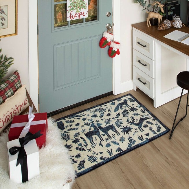 Holiday Forest Red Kitchen Rug, , alternate image number null