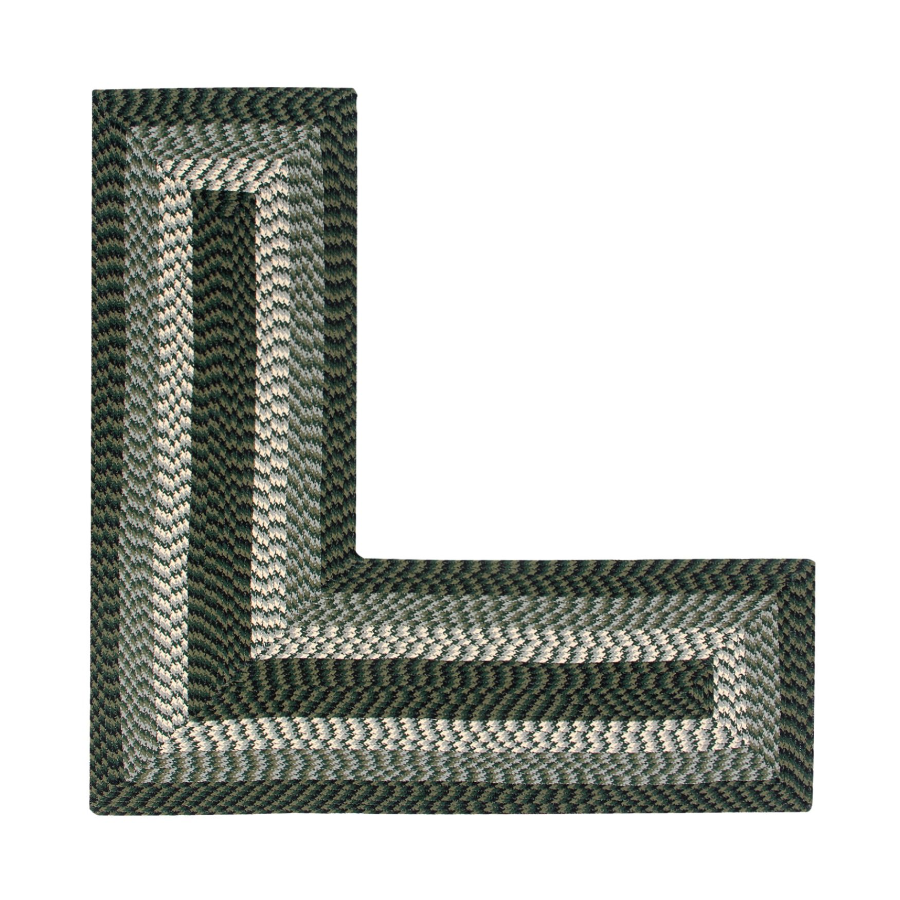 Alpine Braid Collection Reversible Indoor Area Rug in Vibrant Colors, 24 inches" x 48 inches" x 48 inches" L-Shape , HUNTER STRIPE, hi-res image number 0