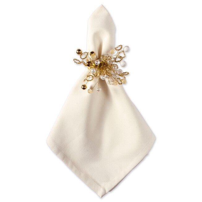 Gold Multi Bead Napkin Ring, Set of 6, , alternate image number null