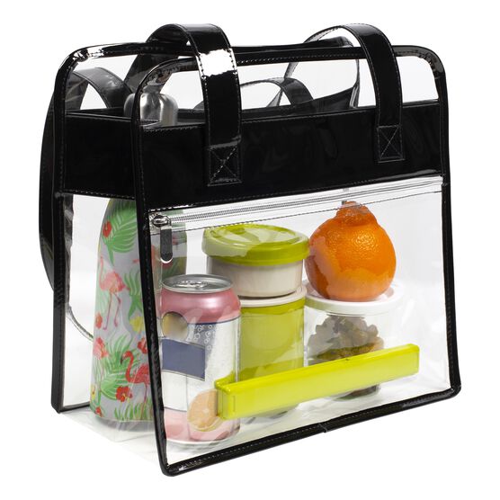 Tote Bag With Wallet, Clear/Red, , alternate image number null