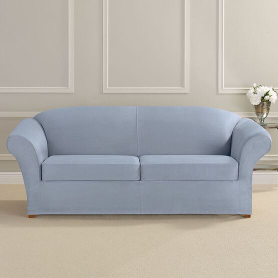 Ultimate Stretch Faux Suede 2-Seat Sofa Cushion Slipcover , Ultimate Stretch Faux Suede 2-Seat Sofa Cushion Slipcover ,