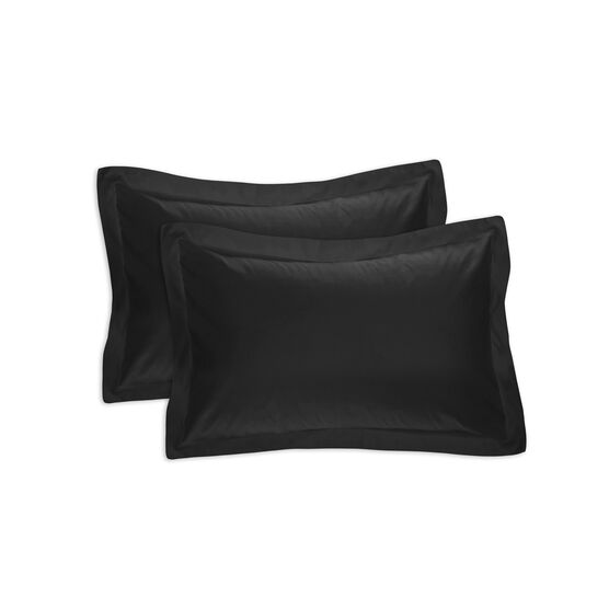 Fresh Ideas Poplin Tailored 2-Pack Black Pillow Sham, , alternate image number null