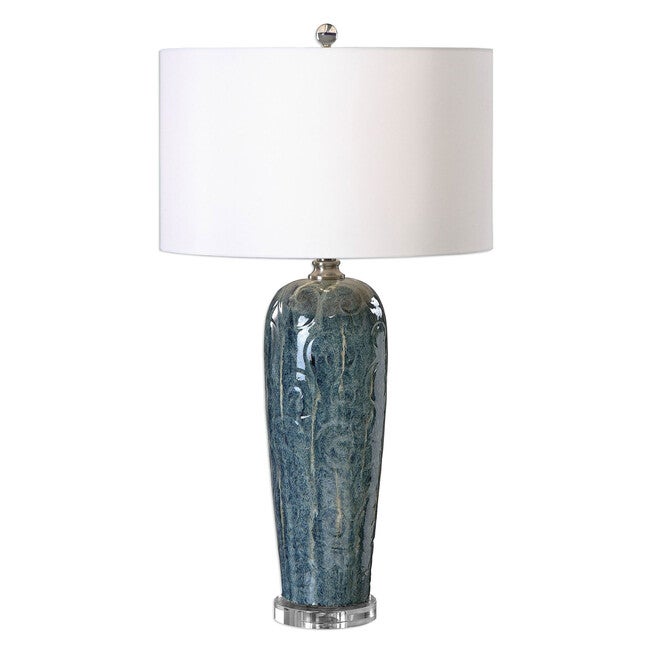 Maira Blue Ceramic Table Lamp, BLUE, hi-res image number null