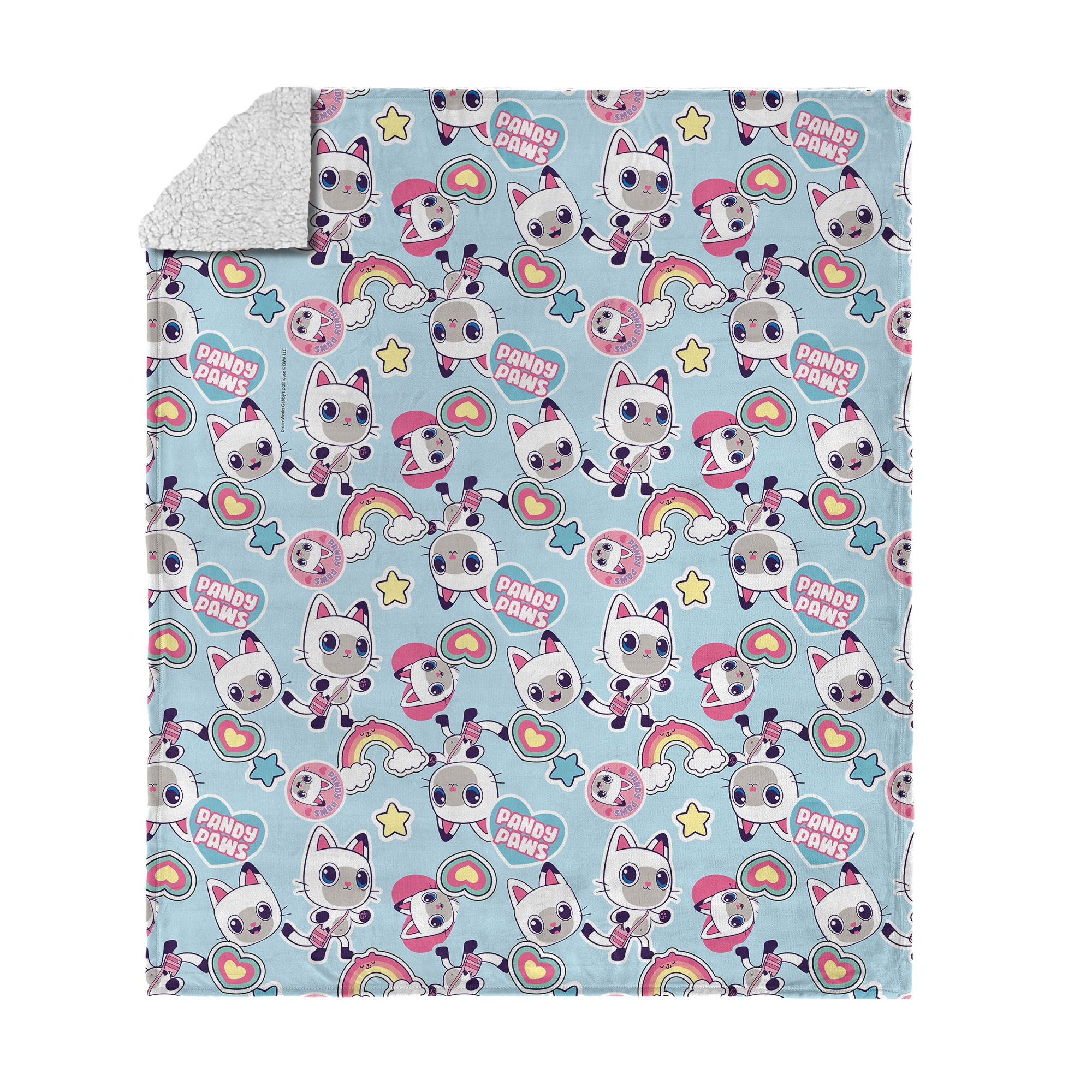 Universal Gabby's Dollhouse Silk Touch Sherpa Throw Blanket 50x60 inches, PANDY PAWS, hi-res image number 0
