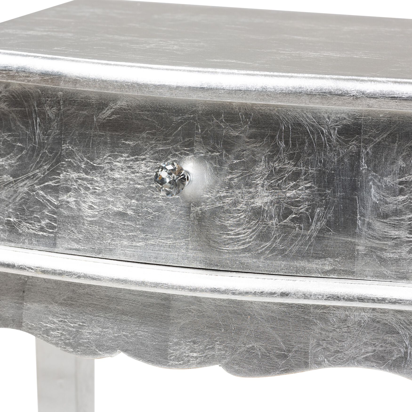 Harriet Classic And Traditional Silver Finished Wood 1-Drawer Nightstand, , alternate image number 4