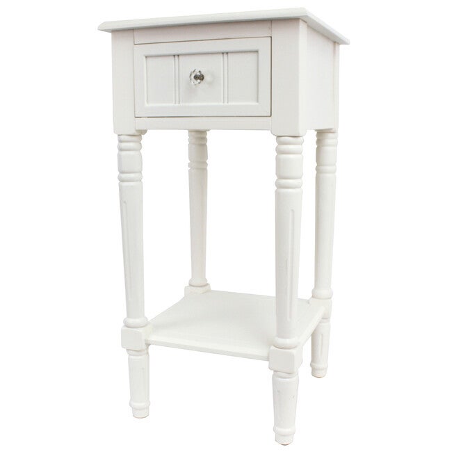 28 inches White Square Accent Table, WHITE, hi-res image number null