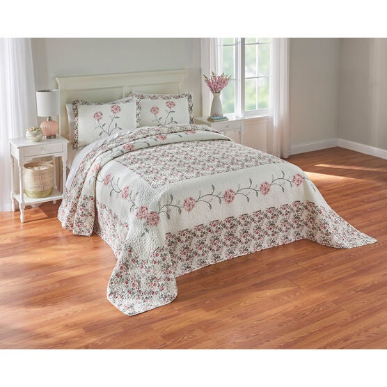 Margaret Embroidered Bedspread, ROSE, hi-res image number null