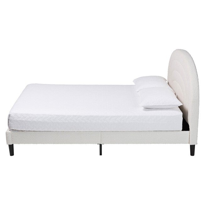 Pelagia Boucle Upholstered Platform Bed, CREAM, alternate image number null