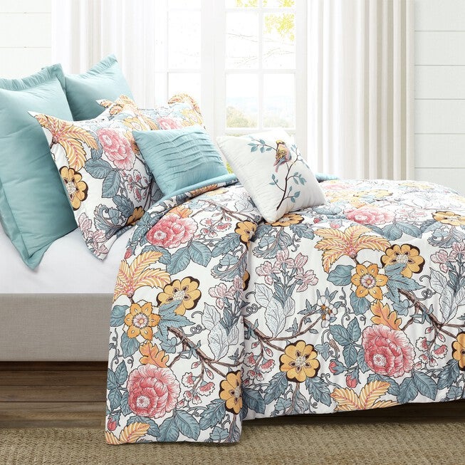 Lush Décor Sydney Comforter Blue/Yellow 7Pc Set, , alternate image number null