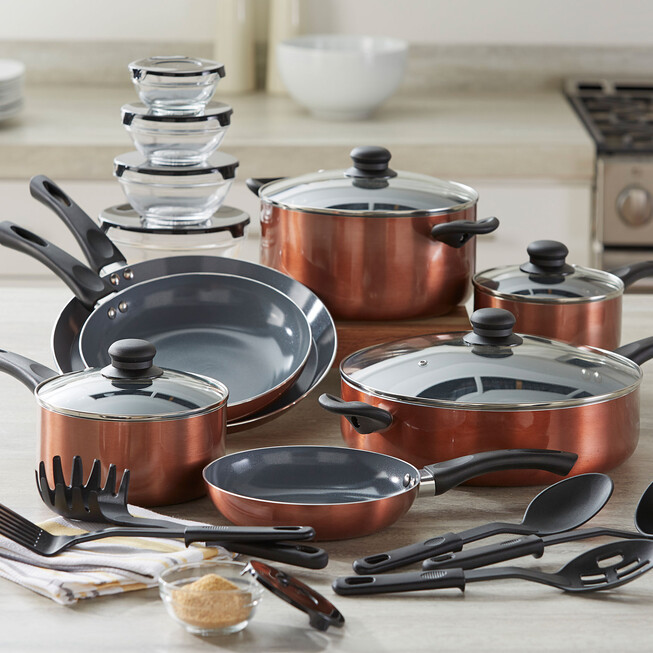 Martha Stewart 14 Piece Aluminum Non Stick Cookware Set & Reviews