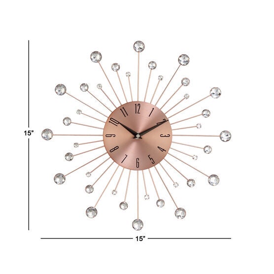 Copper Metal Glam Wall Clock, , alternate image number null