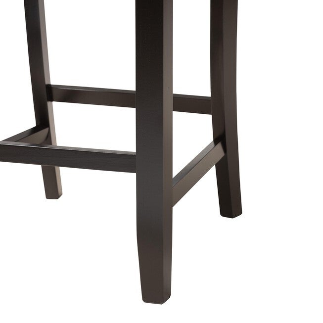 Olympia Modern Beige Fabric And Espresso Brown Finished Wood Counter Stool, , alternate image number null
