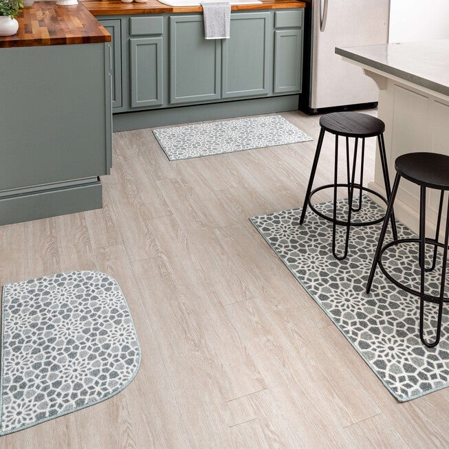 Mosaic Tile Grey Kitchen Rug, , alternate image number null
