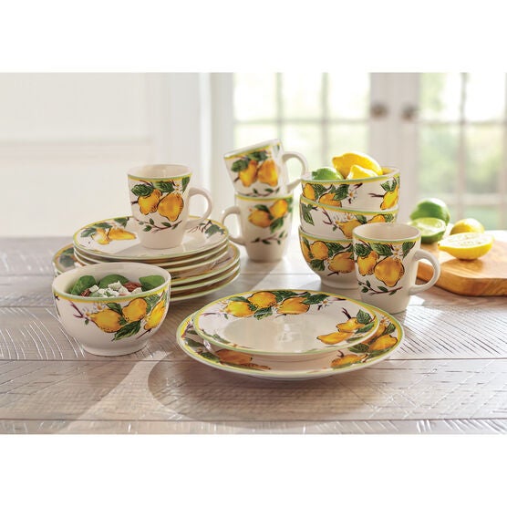 16-Pc. Lemon Dinnerware Set, MULTI 16-Pc. Lemon Dinnerware Set, MULTI