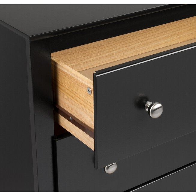 Sonoma Tall 2-Drawer Nightstand with Open Shelf, Black, , alternate image number null