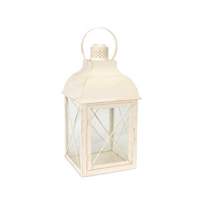 Lantern (Set of 3) 8.5 inchesH, 13.75 inchesH, 18.5 inchesH Metal/Glass, WHITE, alternate image number null