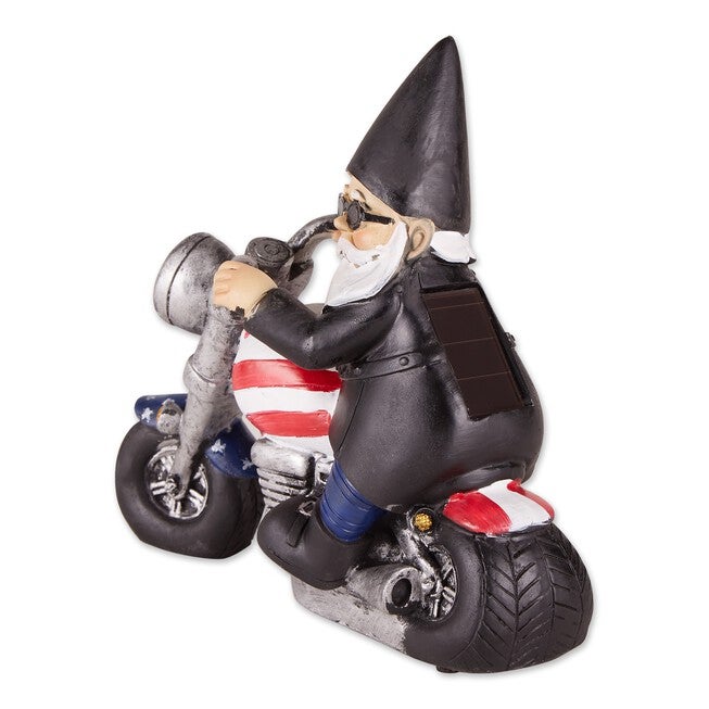 Biker Gnome Solar Statue, , on-hover image number 1