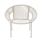 White Metal Contemporary Outdoor Chair, WHITE, hi-res image number null