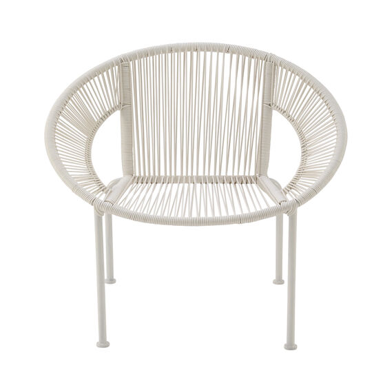 White Metal Contemporary Outdoor Chair, WHITE, hi-res image number null