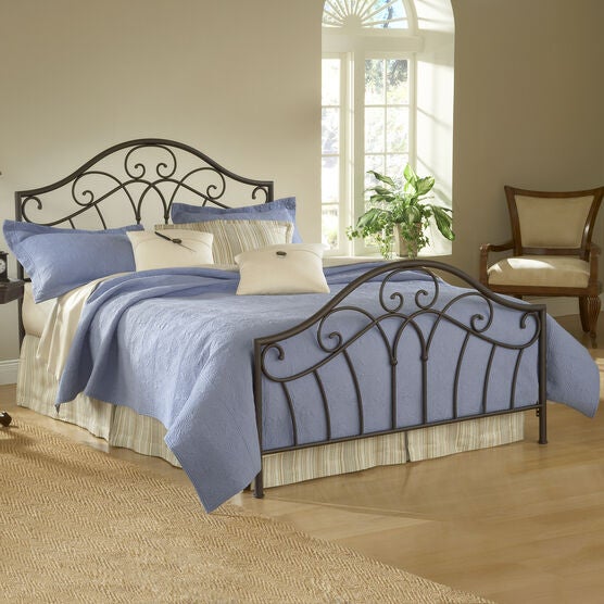 Queen Bed with Bed Frame, 83½'Lx61'Wx54'H, METALLIC BROWN Queen Bed with Bed Frame, 83½'Lx61'Wx54'H, METALLIC BROWN