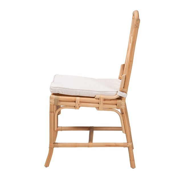Rio Modern Bohemian Natural Brown Rattan Dining Chair, , alternate image number 8