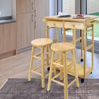 Breakfast Cart with Drop-Leaf Table-Natural, , alternate image number null