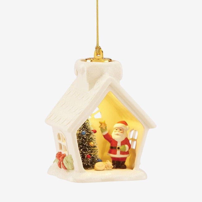 Lenox® Light-Up Santa House Ornament, MULTI, hi-res image number null