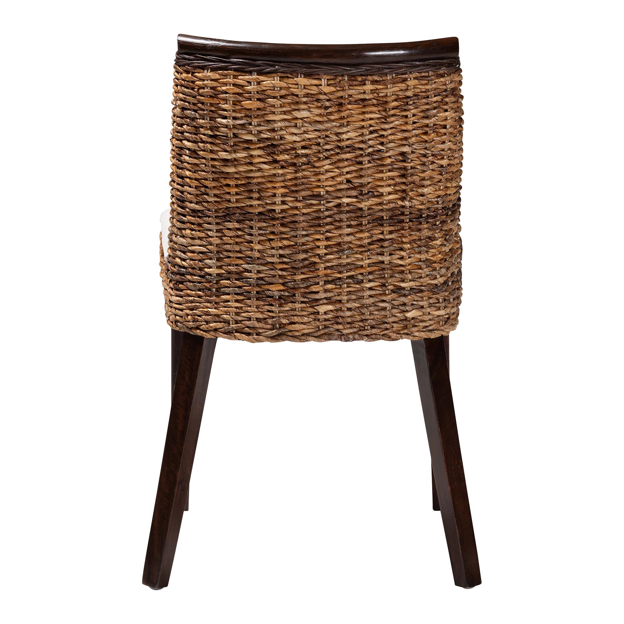 Abbas Bohemian Seagrass and Dark Brown Wood Dining Chair, NATURAL BROWN, alternate image number 4