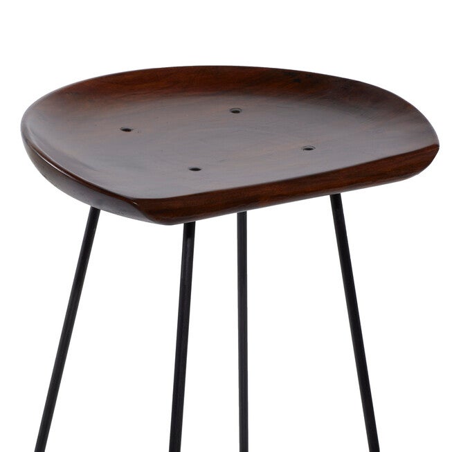 Brown Iron And Wood Rustic Stool Bar Stool, , alternate image number null