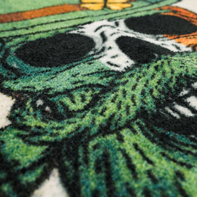 Bearded Skull Green Kitchen Rug, , alternate image number null