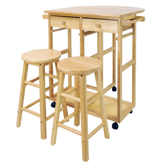 Breakfast Cart with Drop-Leaf Table-Natural, , alternate image number null