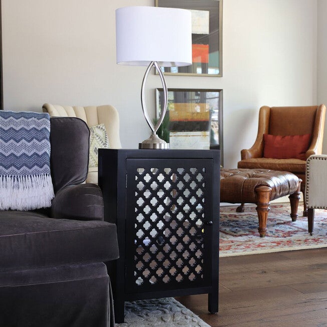 Quatrefoil End Table, BLACK, hi-res image number null
