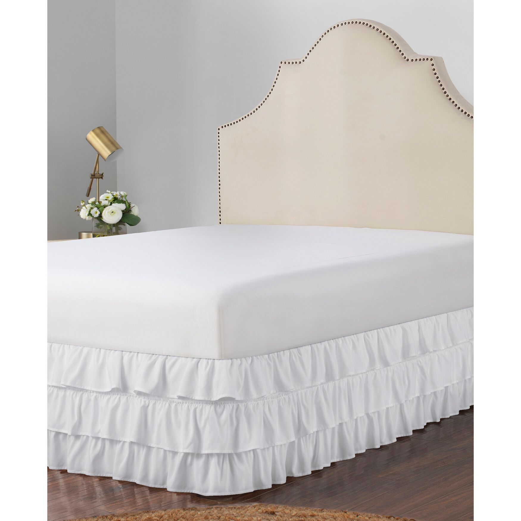 Belles & Whistles King Size Tailored Bedskirt 78" x 80" Ivory Color New in Pack 