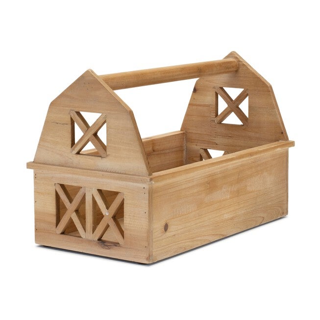 Wood Barn Caddy Tray 15 inchesL, BROWN, hi-res image number null