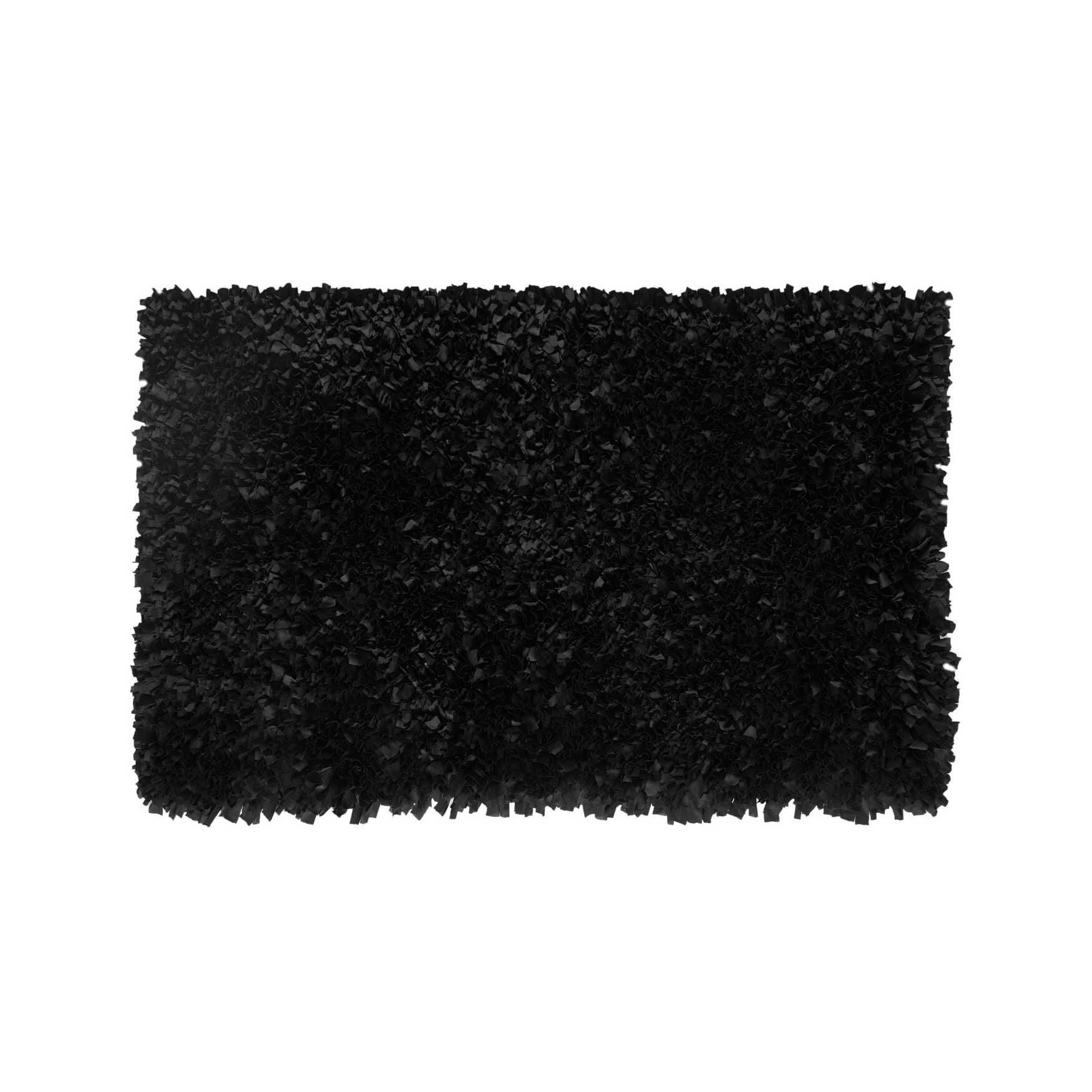 Bella Premium Jersey Shaggy Area Rug, BLACK, hi-res image number 0