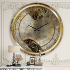 Glam Gold Desert Neutral Glam Wall Clock, GOLD, hi-res image number null