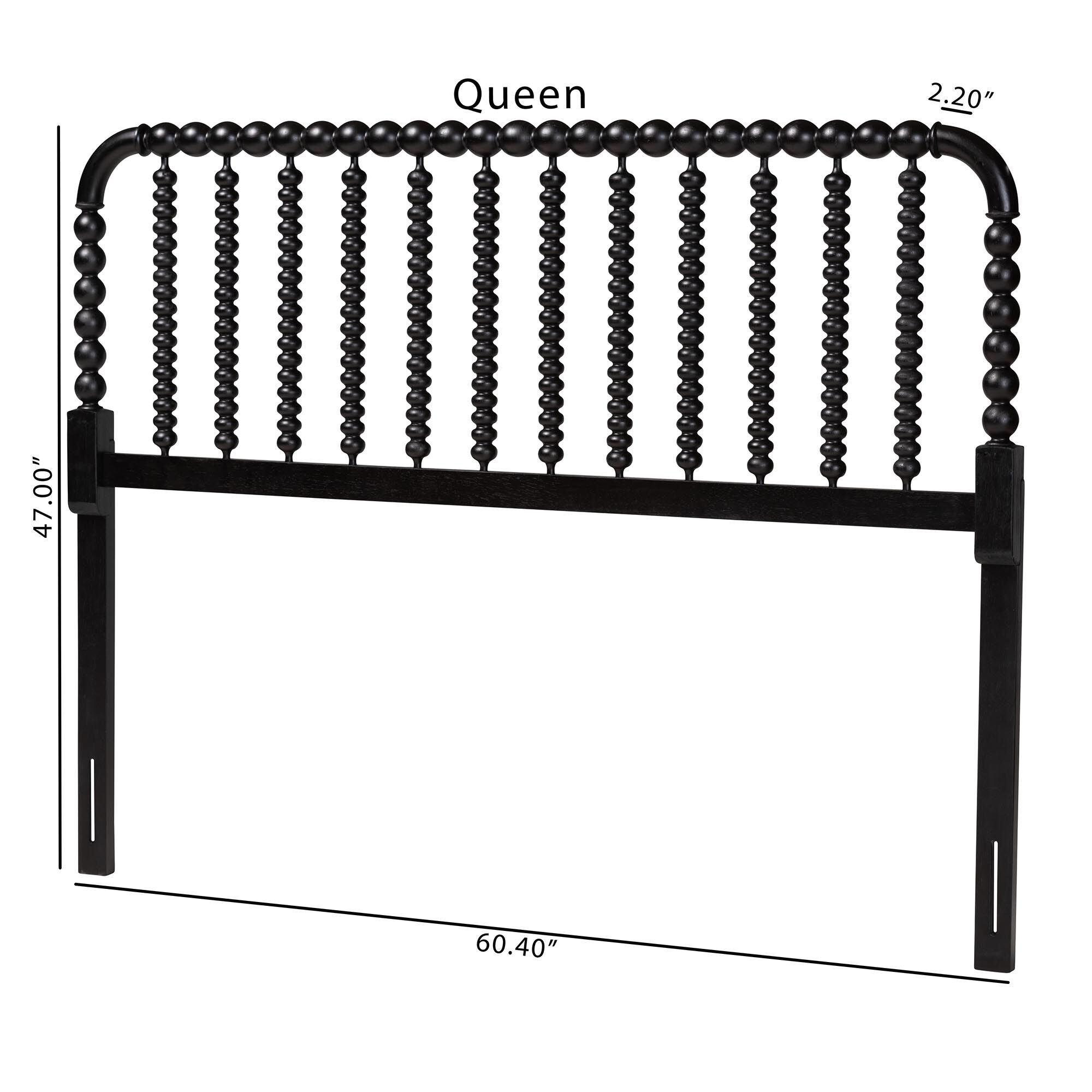 Finley Turned Bobbin Headboard, BLACK, alternate image number 6